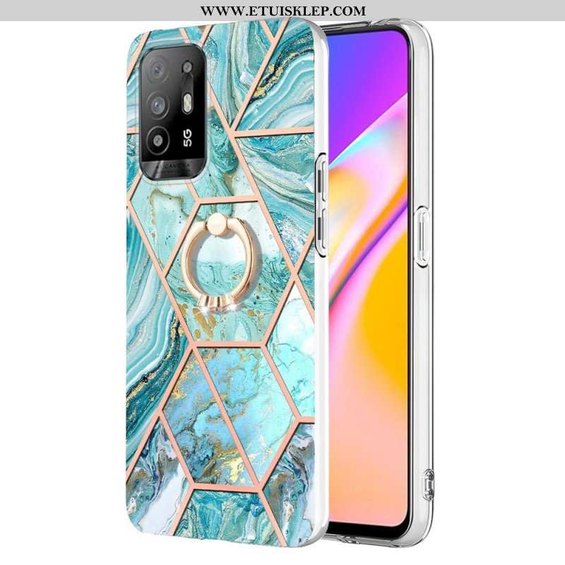 Etui do Oppo A94 5G Geometryczny Marmur Z Pierścionkiem